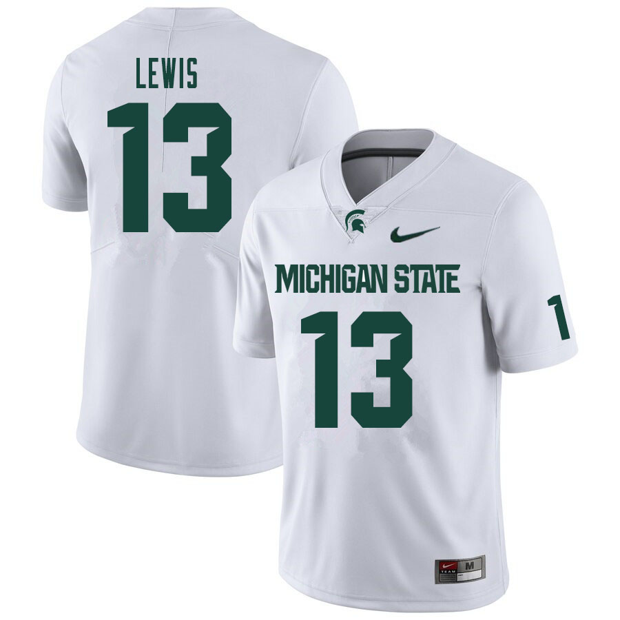 Men #13 Marcel Lewis Michigan State Spartans College Football Jerseys Sale-White